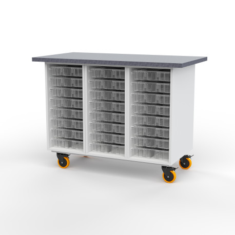 Rolling Workbench with 3 Cabinets
