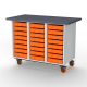 Rolling Workbench with 3 Cabinets