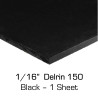 Delrin® Acetal Homopolymer Sheet, 0.0625" (1/16") Thick, Black
