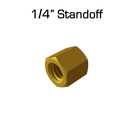 Yellow Aluminum Standoffs, 1/4" Length, 10 pack