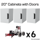70-51-21 - 20" Cabinets + Trays Set for V5 Classroom Starter Bundle (6 Clawbots)