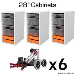 70-51-31 - 28" Cabinets + Trays Set for V5 Classroom Starter Bundle (6 Clawbots)