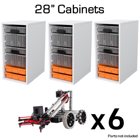 70-51-31 - 28" Cabinets + Trays Set for V5 Classroom Starter Bundle (6 Clawbots)