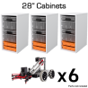 28" Cabinets + Trays Set for V5 Classroom Starter Bundle (6 Clawbots)