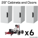 70-51-31 - 28" Cabinets + Trays Set for V5 Classroom Starter Bundle (6 Clawbots)