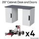 70-51-41 - Desk + Trays Set for 4 V5 Classroom Starter Kits (4 Clawbots)