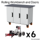 70-51-51 - Rolling Workbench + Trays Set for V5 Classroom Starter Bundle (6 Clawbots)