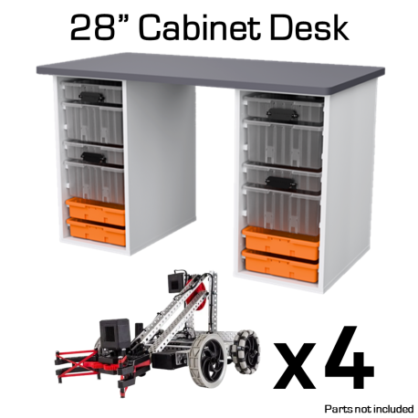 70-51-41 - Desk + Trays Set for 4 V5 Classroom Starter Kits (4 Clawbots)