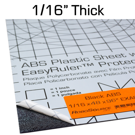ABS Sheet, 0.0625" (1/16") Thick, Black