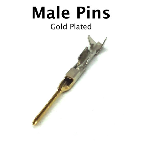 Male Crimp Pins, Gold Plated
