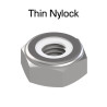 Thin Nylock Nuts, 100 Pack